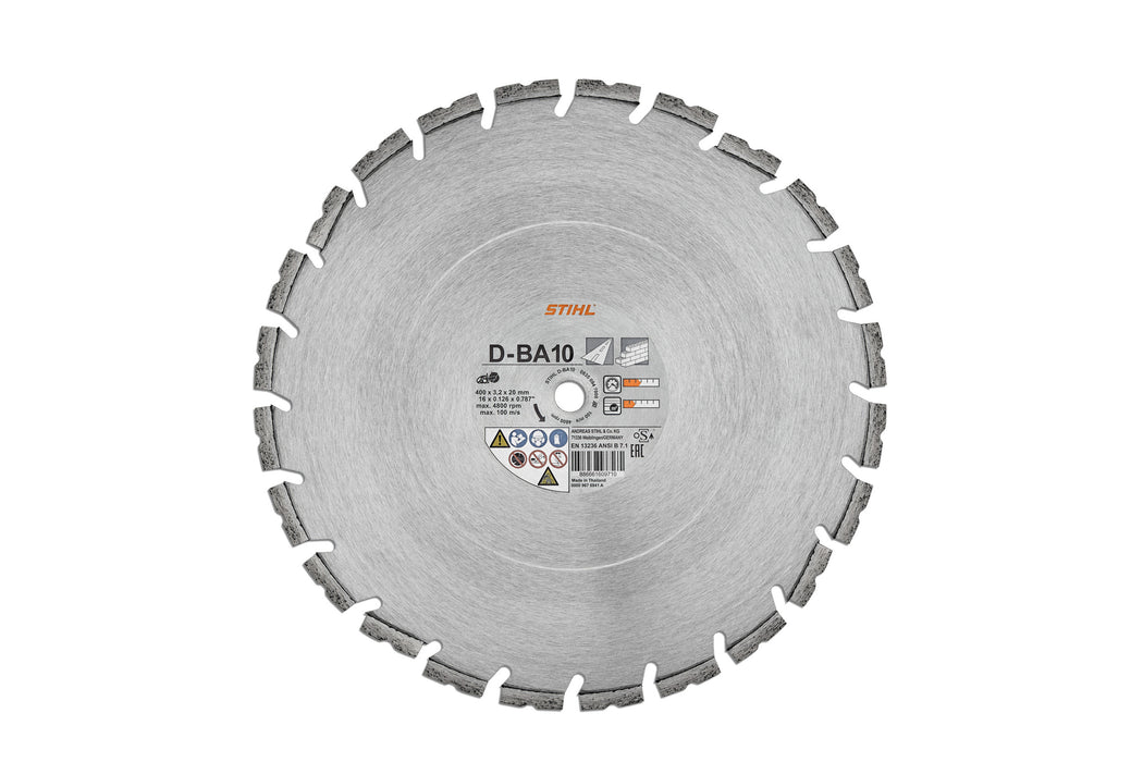 Stihl D-BA10 / D-BA90 diamond cutting wheel - Concrete / Asphalt - 12-16"